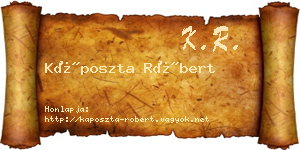 Káposzta Róbert névjegykártya