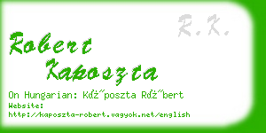 robert kaposzta business card